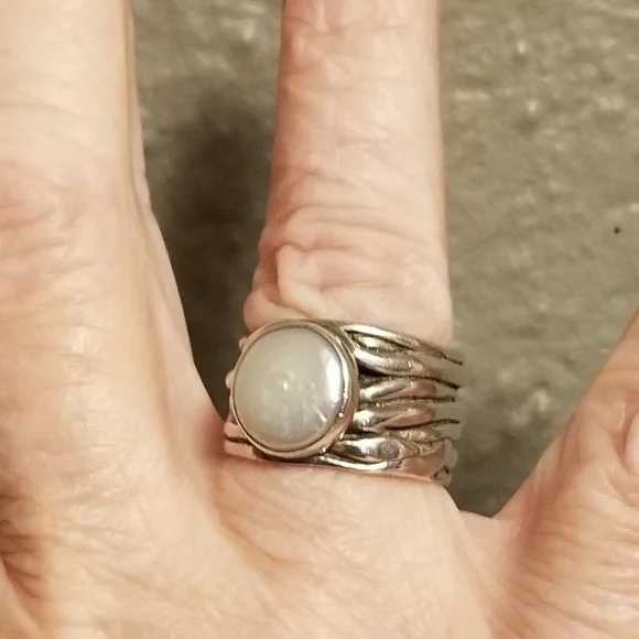 Silpada Sterling Silver Coin Pearl Ring